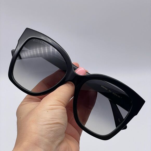 BRAND NEW GUCCI GG0459S 001 Black/Gold/Grey Women Sunglasses - Picture 11 of 13